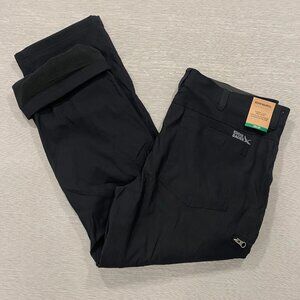 Eddie Bauer Fleece Lined Tech Pants Mens 38 x 30 Black Water Repellent Insulated